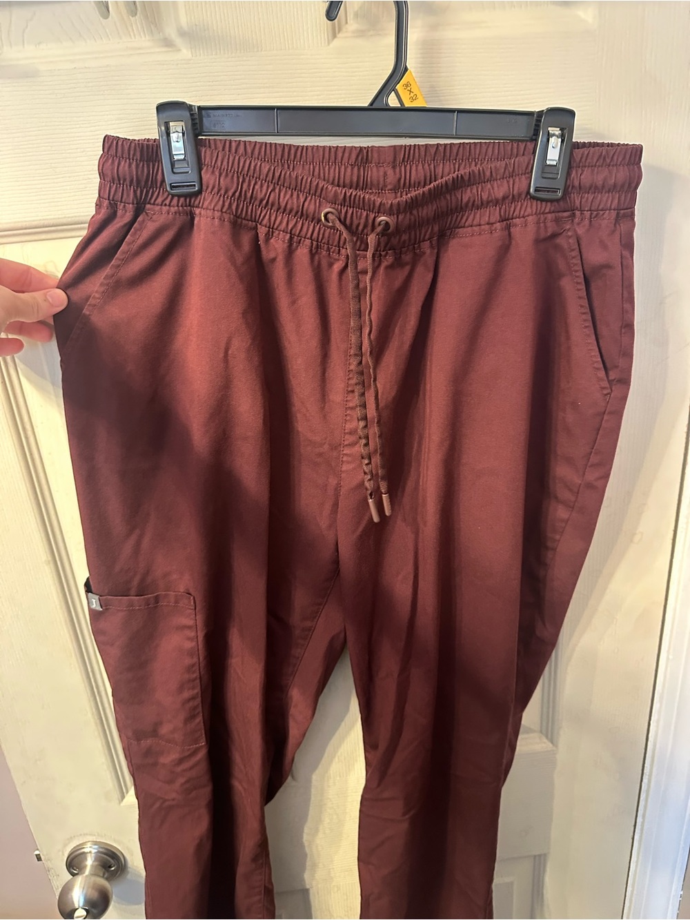 Jaanuu Women's Cargo Drawstring Pants - Burgundy